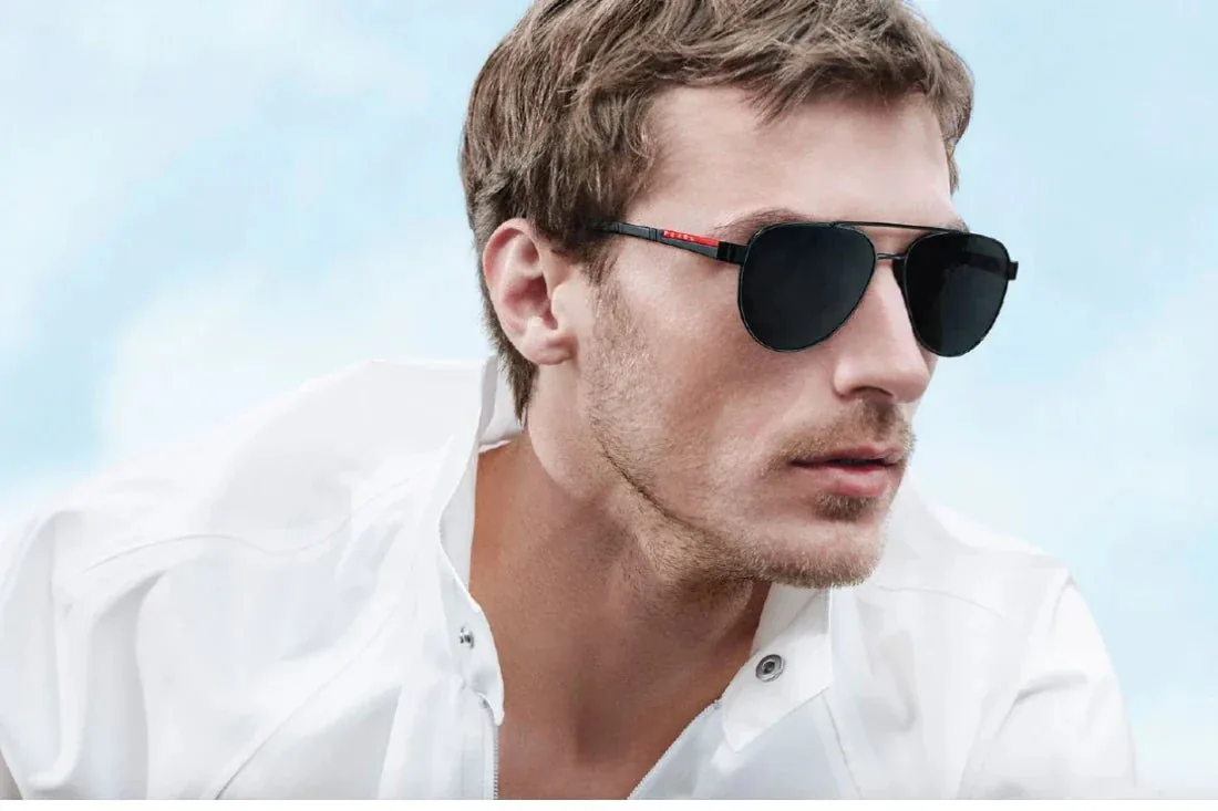 Prada Linea Rossa men's aviator sunglasses at 20/20 Vision, Rochester Hills